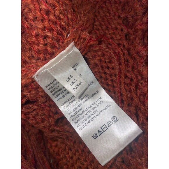 Free People Constellation Crochet Midi Sweater Dress Tunic size S Fringe Hem - Picture 12 of 13